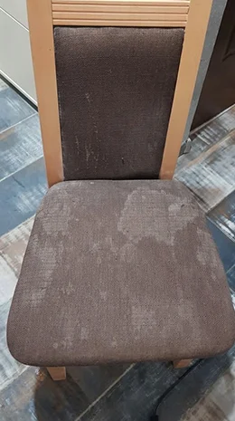 Scaun tapițat înainte de igienizare